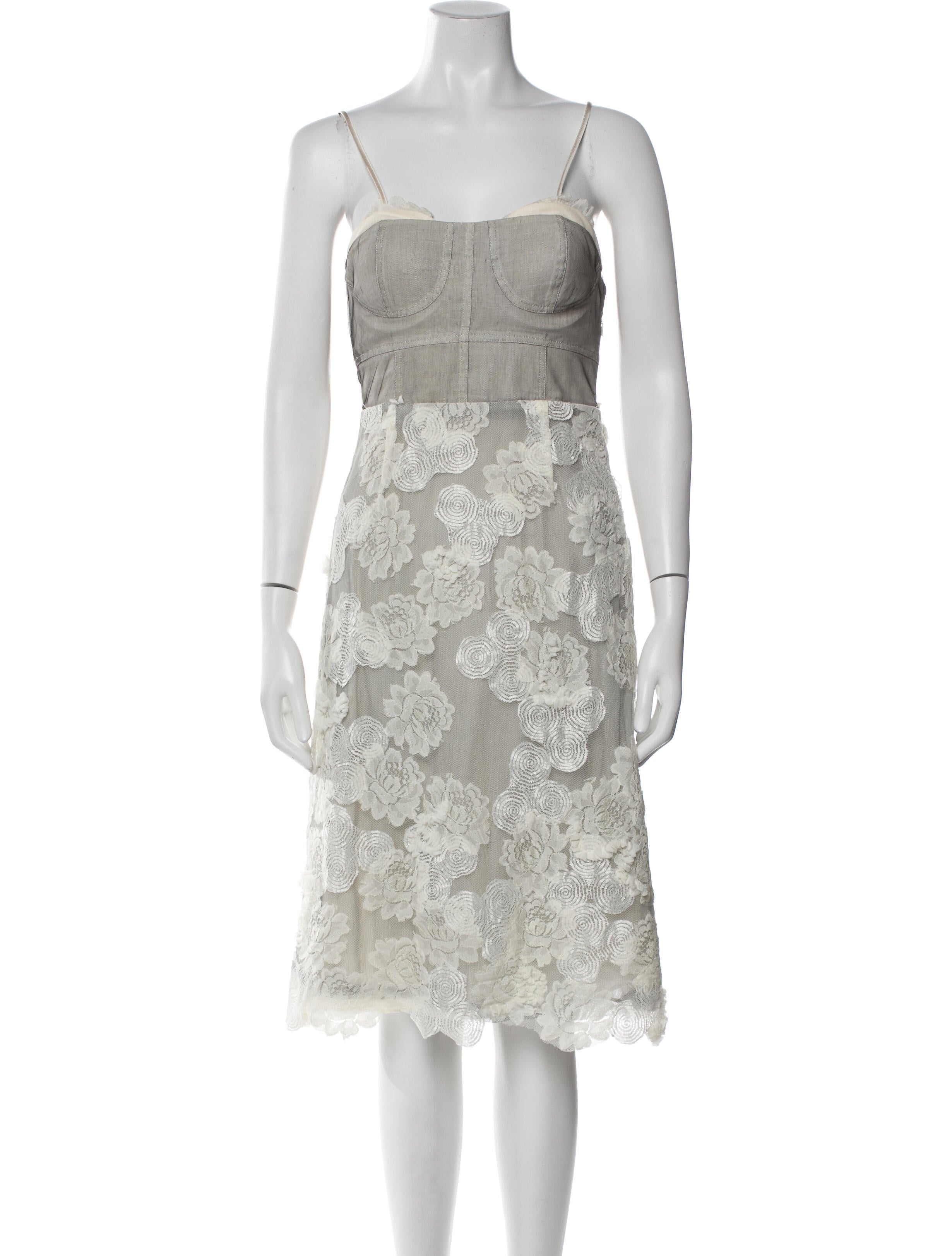 Lela Rose Lace Pattern Knee-Length Dress