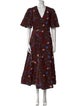 Lela Rose Floral Print Long Dress