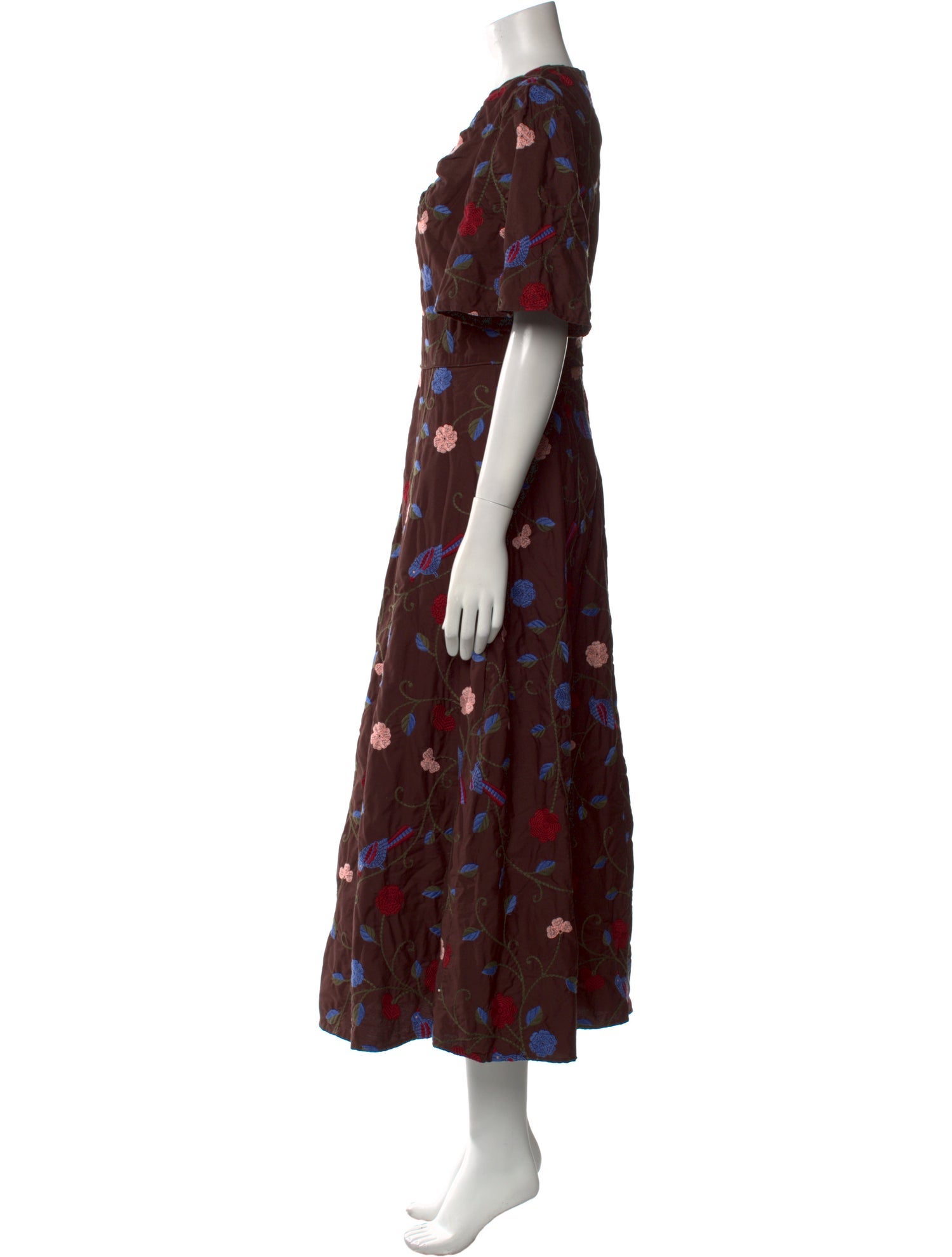 Lela Rose Floral Print Long Dress