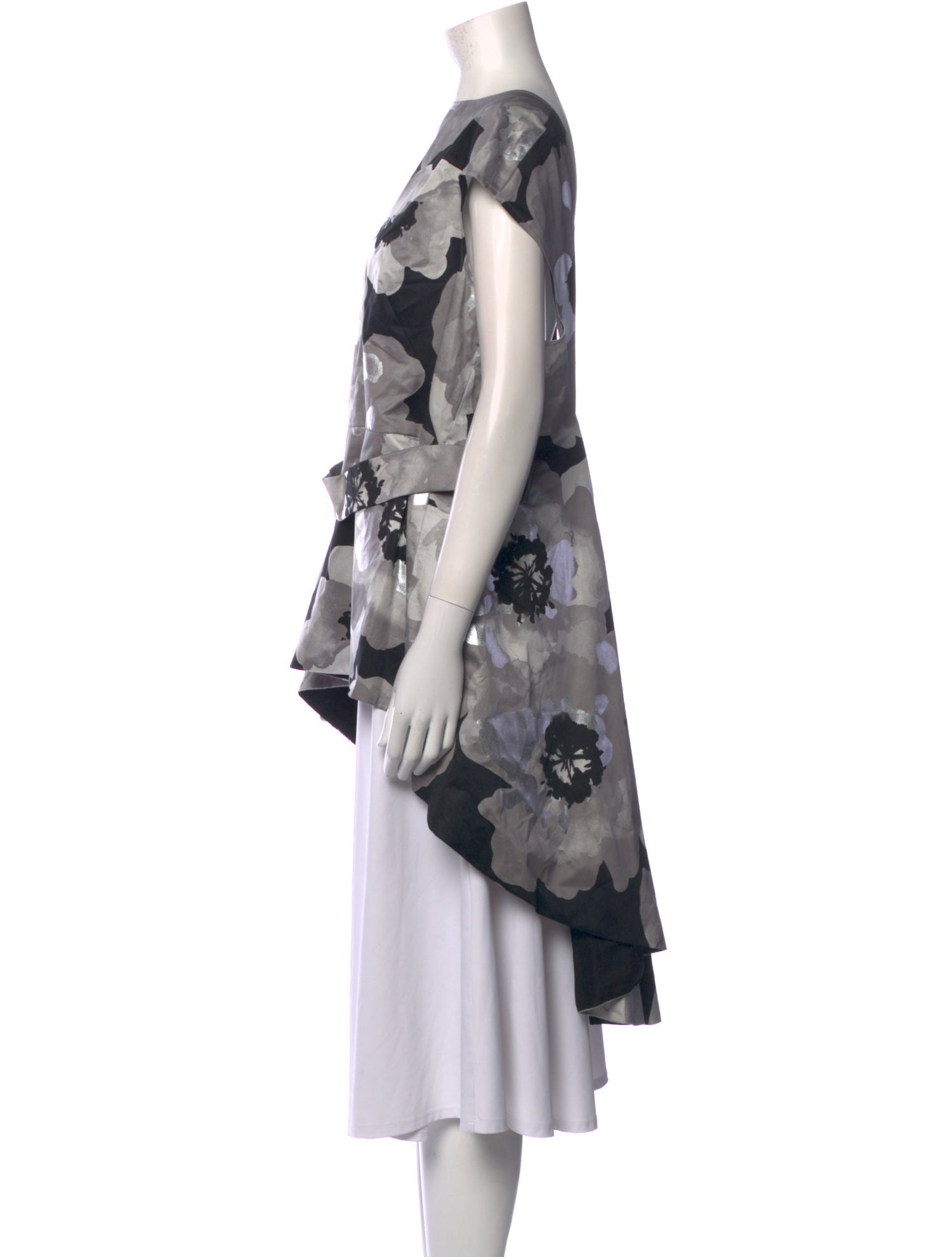 Lela Rose Printed Bateau Neckline Blouse