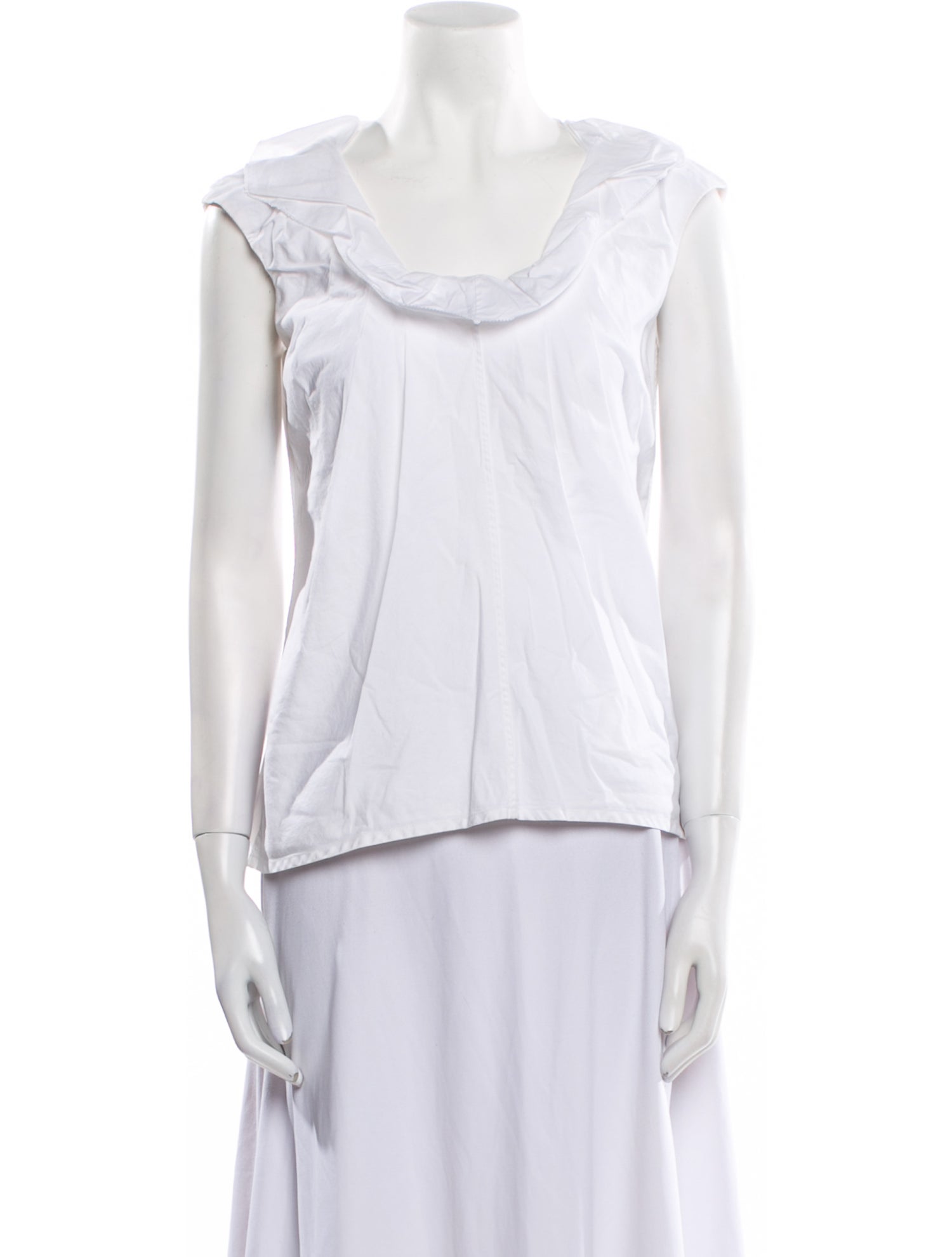 Lela Rose Scoop Neck Sleeveless Top