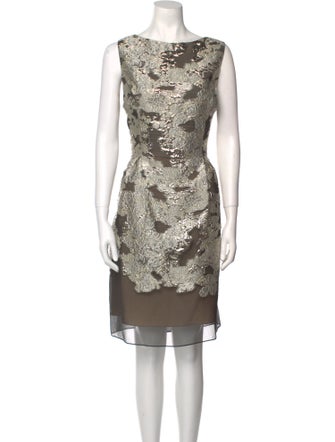 Lela Rose Printed Knee-Length Dress