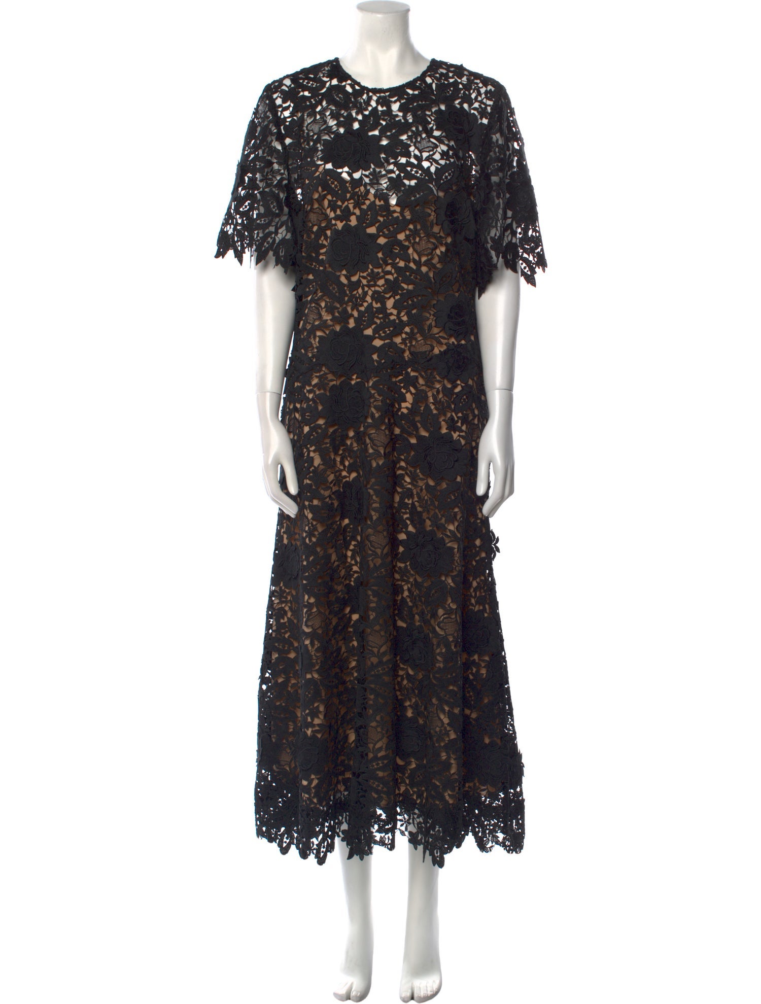 Lela Rose Lace Pattern Long Dress