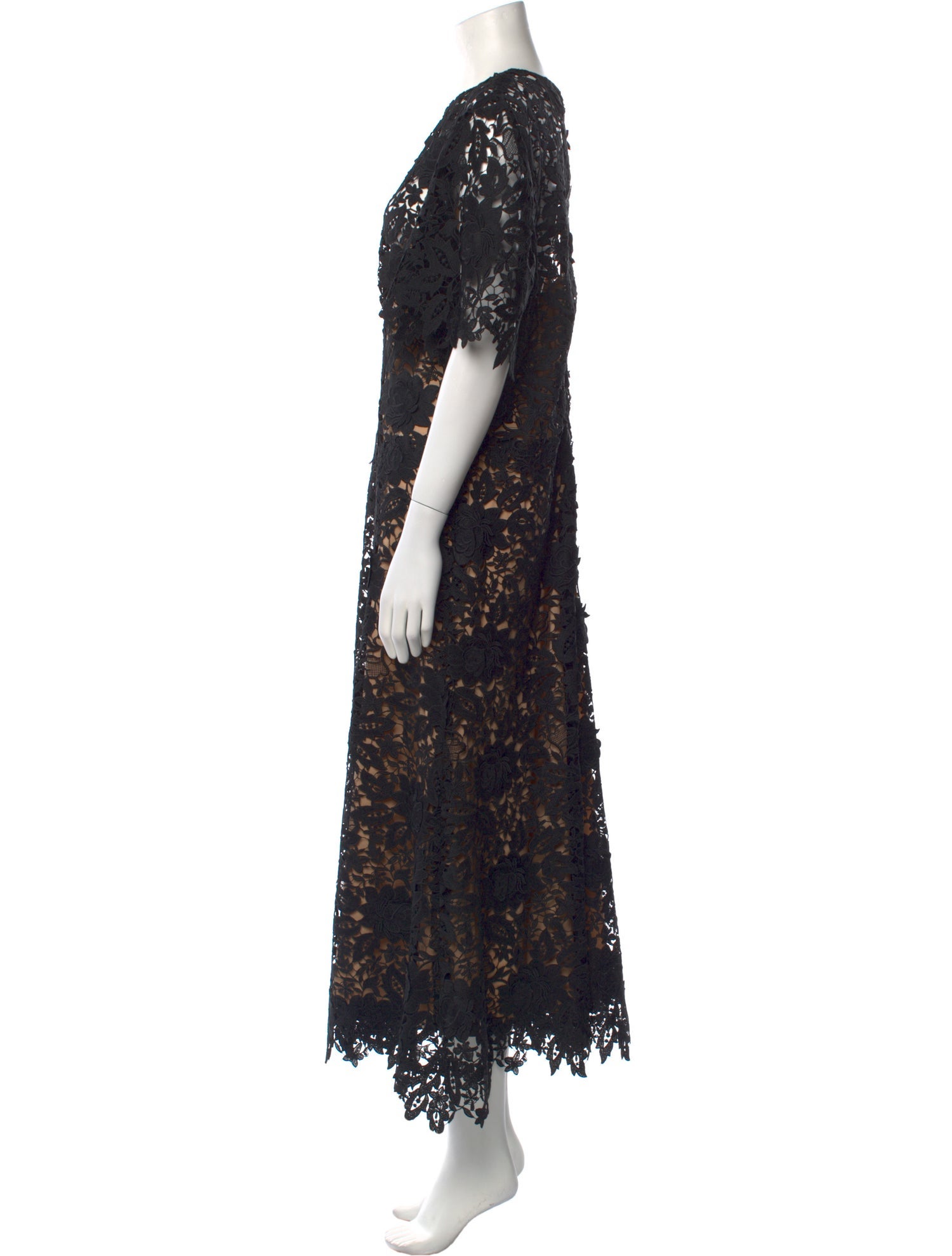Lela Rose Lace Pattern Long Dress