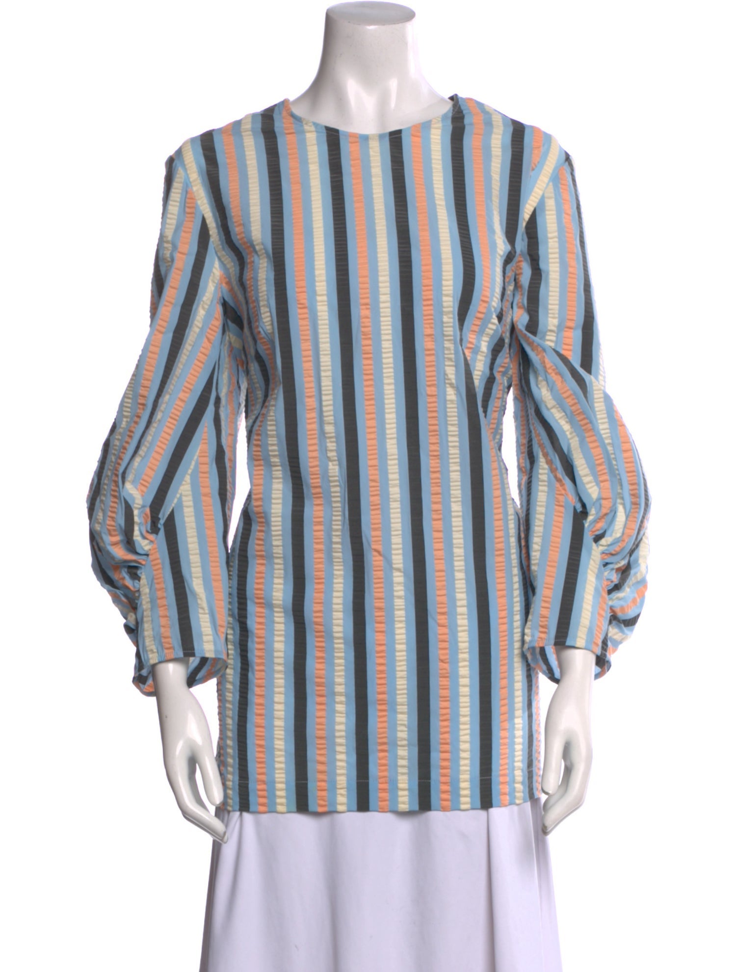 Lela Rose Striped Bateau Neckline Tunic