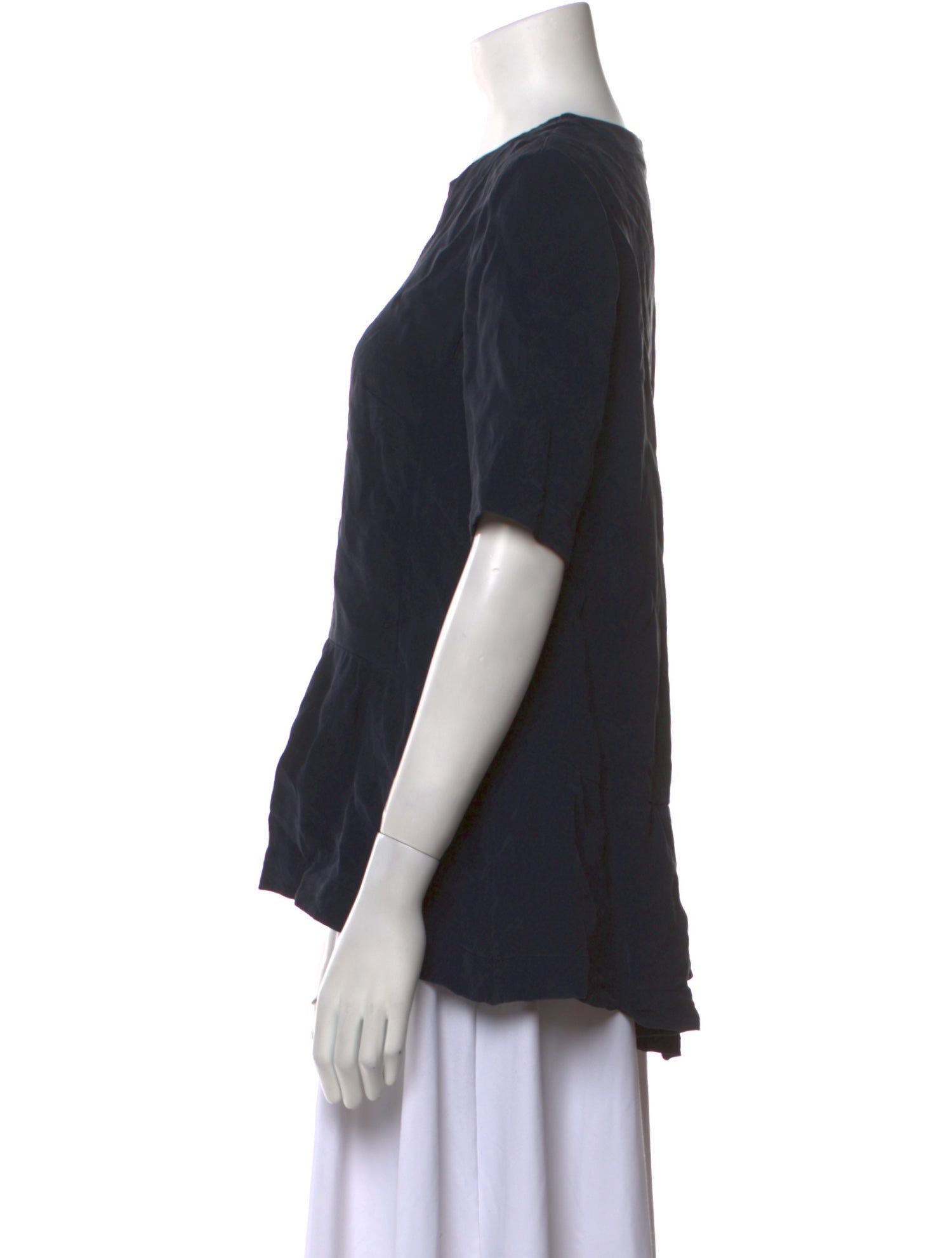 Lela Rose Silk V-Neck T-Shirt