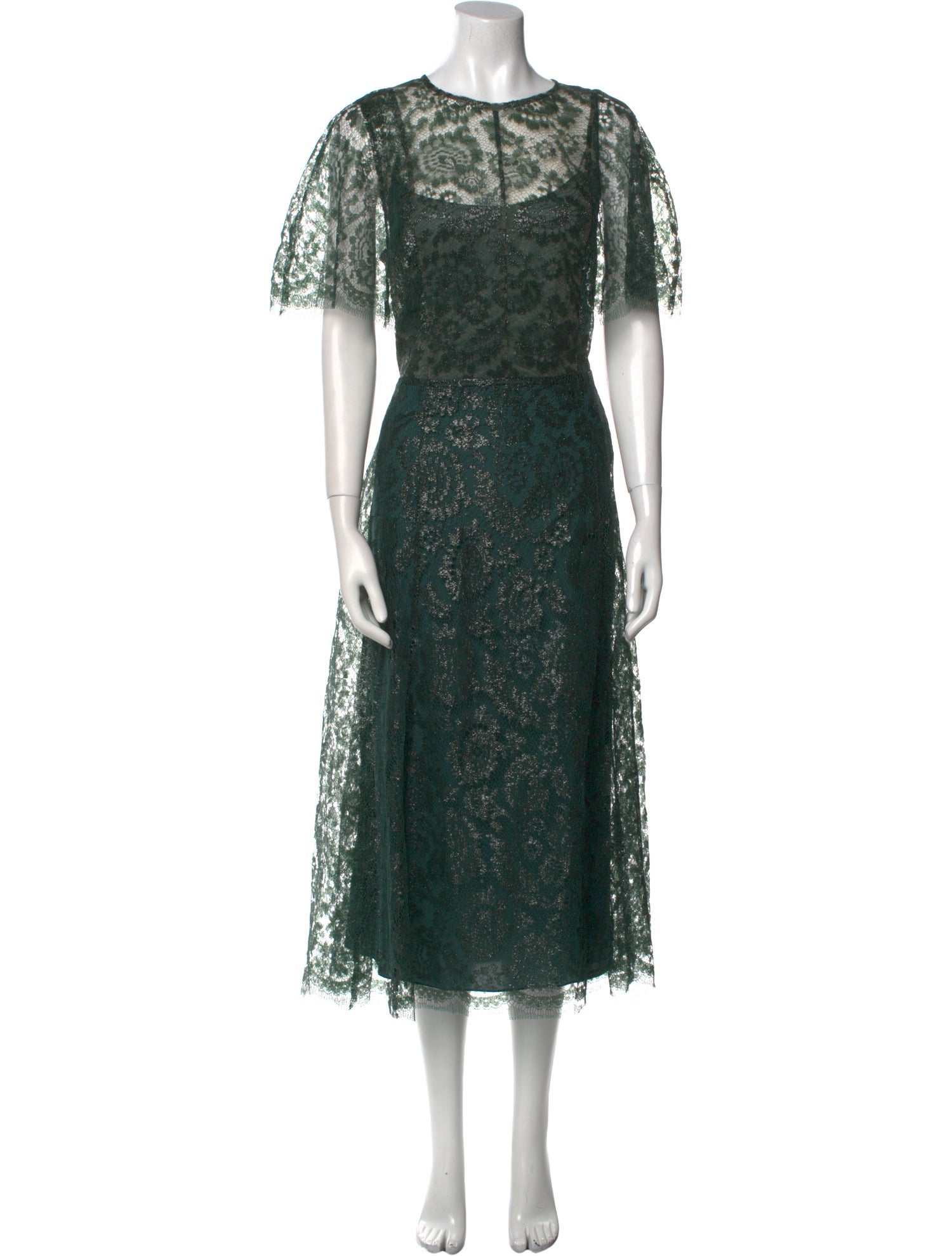 Lela Rose Lace Pattern Long Dress