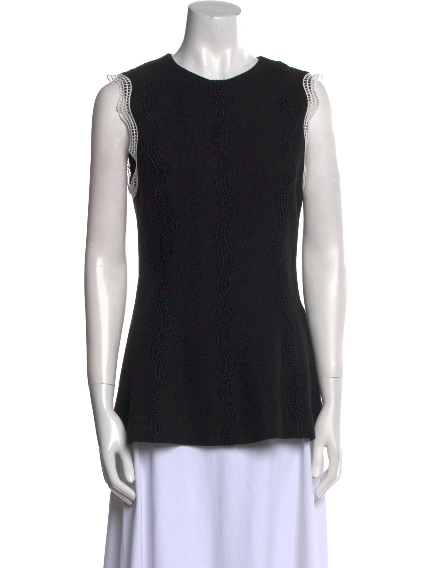 Lela Rose Wool Crew Neck Top