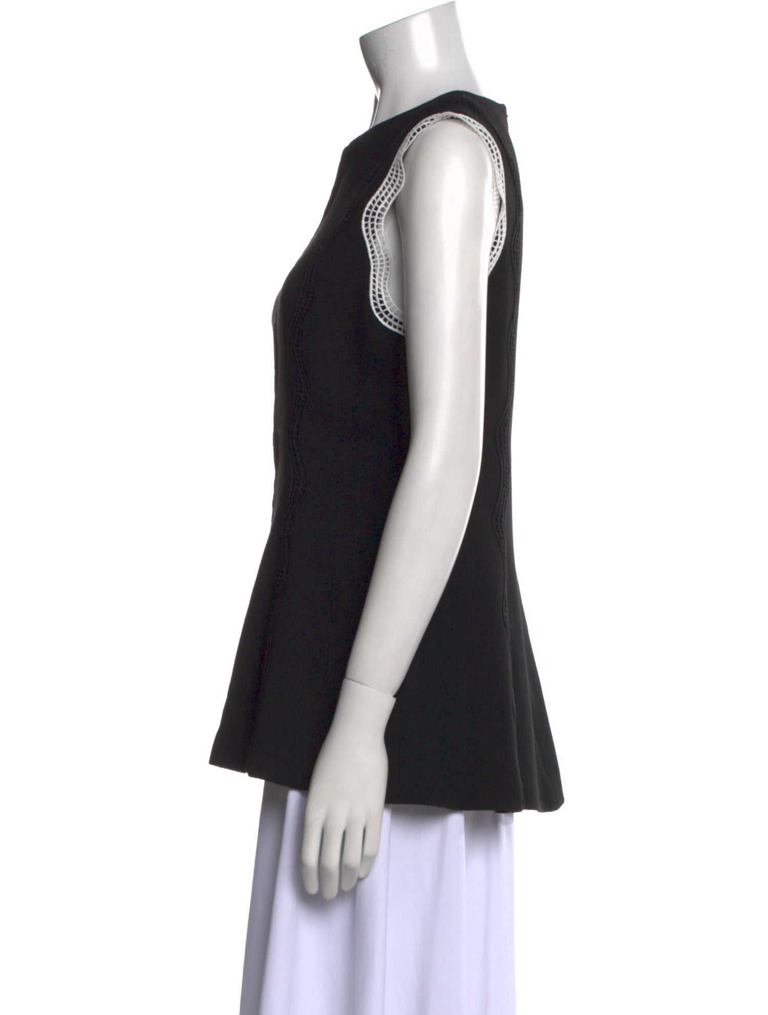 Lela Rose Wool Crew Neck Top