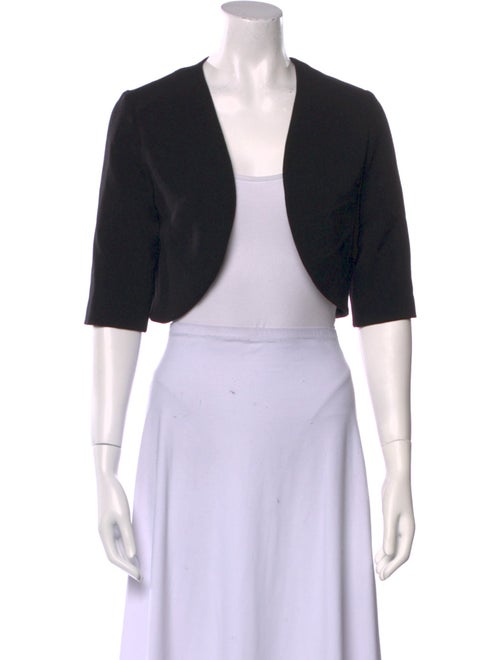 Lela Rose Virgin Wool Open Front Crop Top