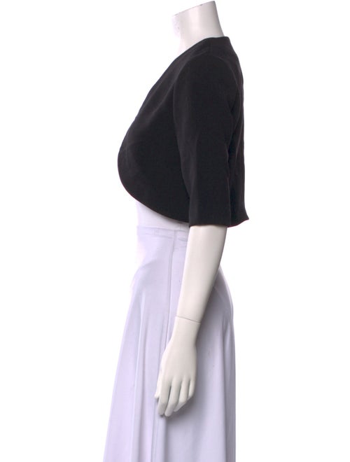 Lela Rose Virgin Wool Open Front Crop Top