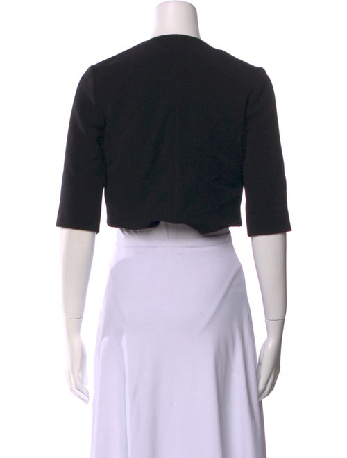 Lela Rose Virgin Wool Open Front Crop Top