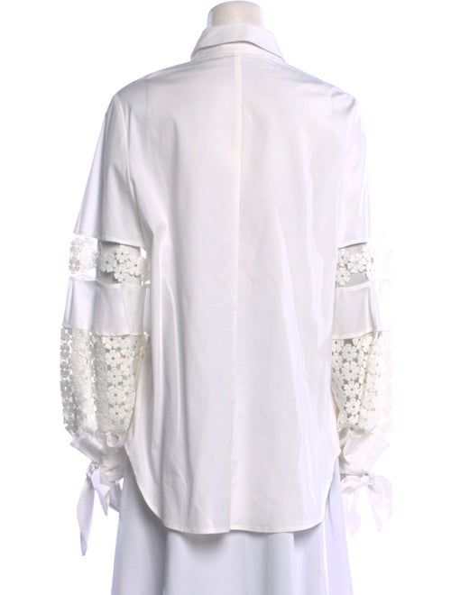 Lela Rose Long Sleeve Button-Up Top