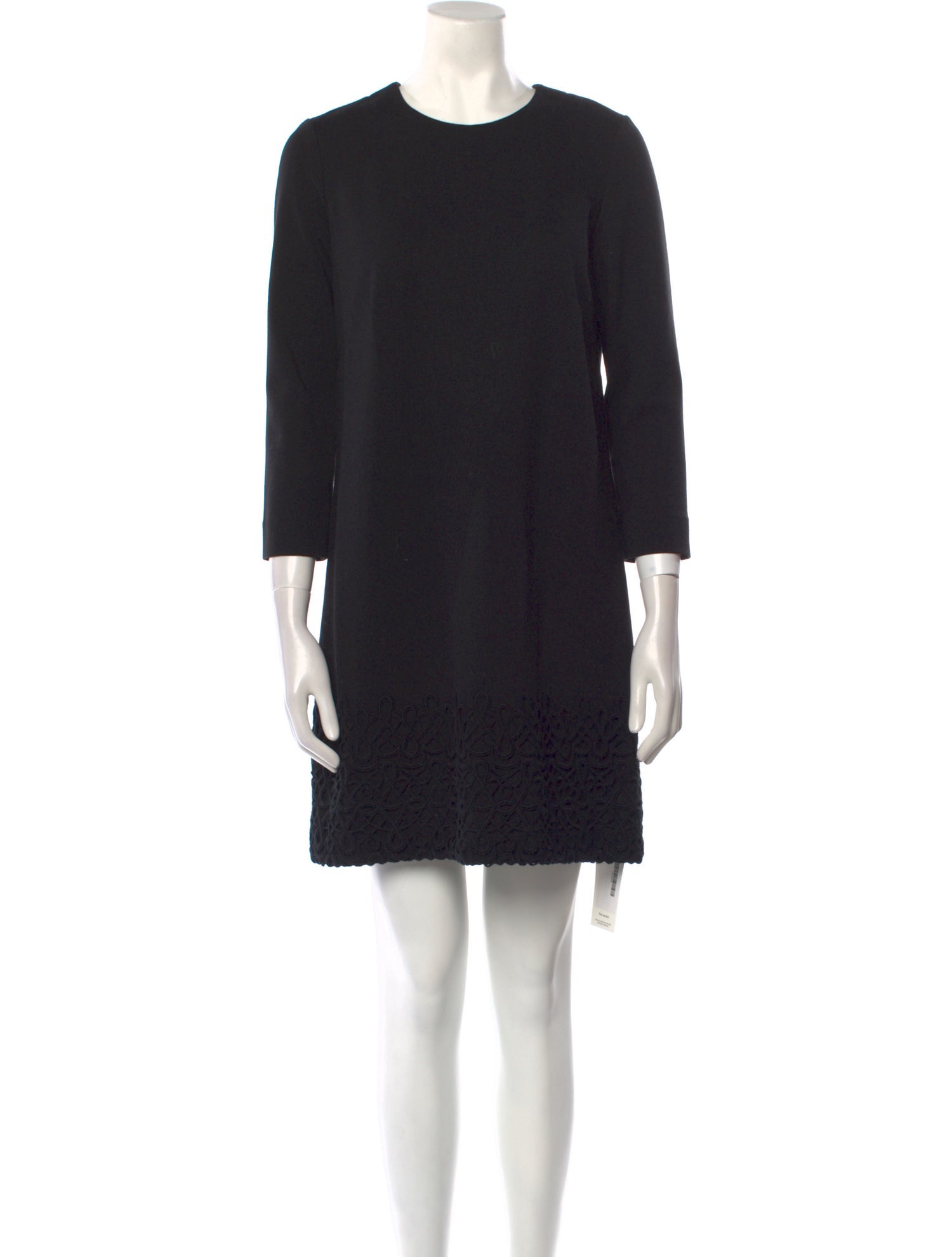 Lela Rose Crew Neck Mini Dress