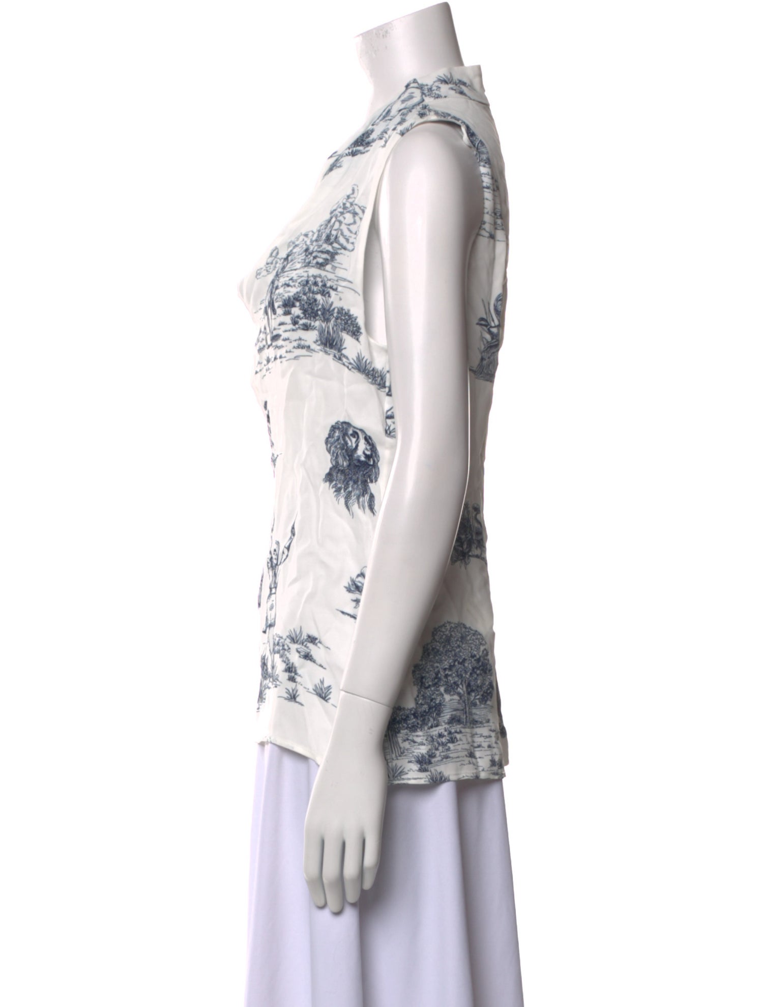 Lela Rose Printed Cowl Neck Top w/ Tags