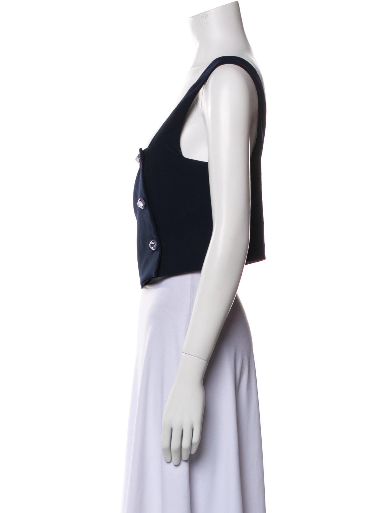 Lela Rose Square Neckline Sleeveless Crop Top