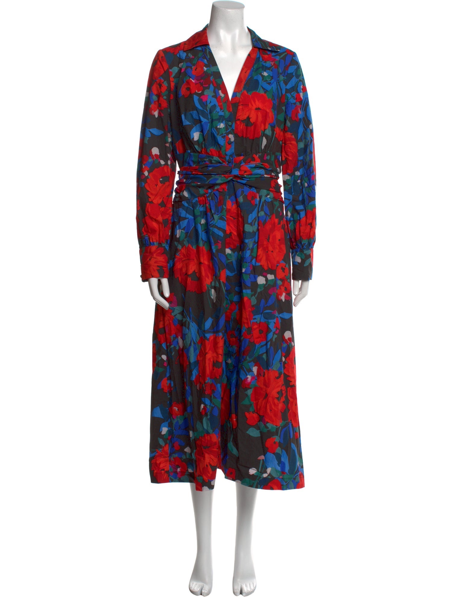 Lela Rose Floral Print Long Dress