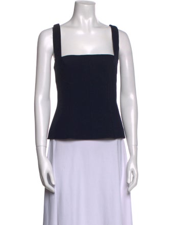 Lela Rose Square Neckline Sleeveless Top