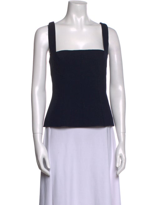 Lela Rose Square Neckline Sleeveless Top