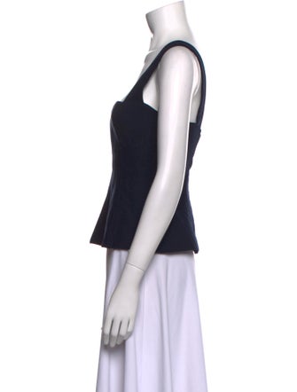 Lela Rose Square Neckline Sleeveless Top