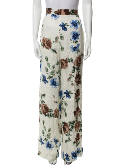 Lela Rose Floral Print Wide Leg Pants
