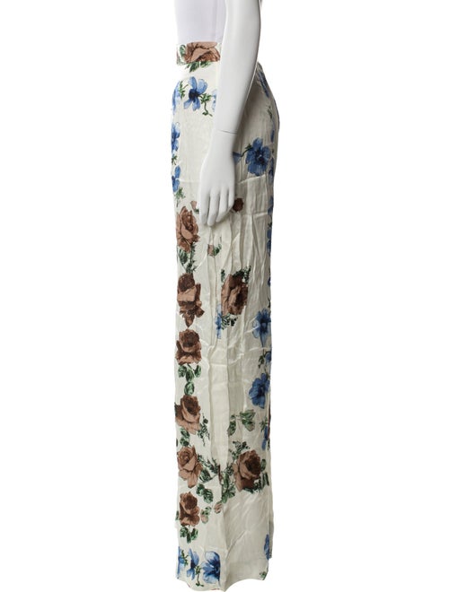 Lela Rose Floral Print Wide Leg Pants