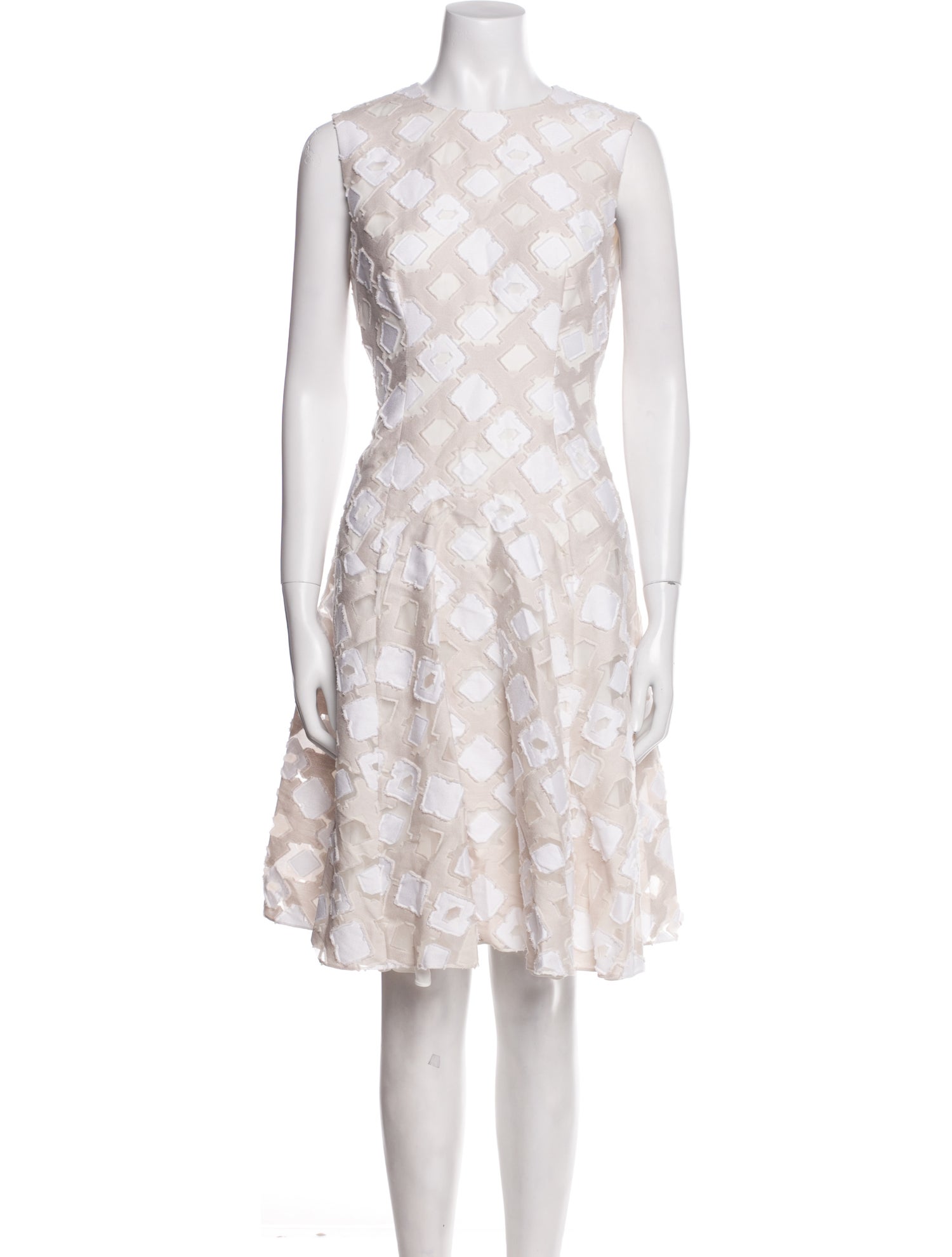 Lela Rose Plaid Print Knee-Length Dress