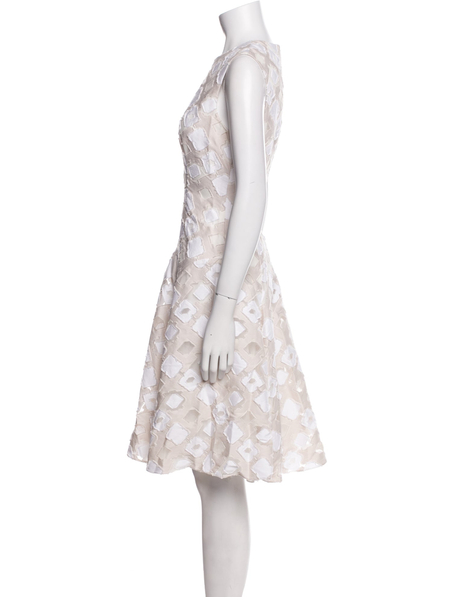 Lela Rose Plaid Print Knee-Length Dress