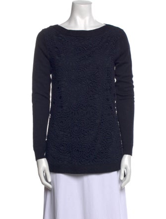 Lela Rose Wool Bateau Neckline Sweater