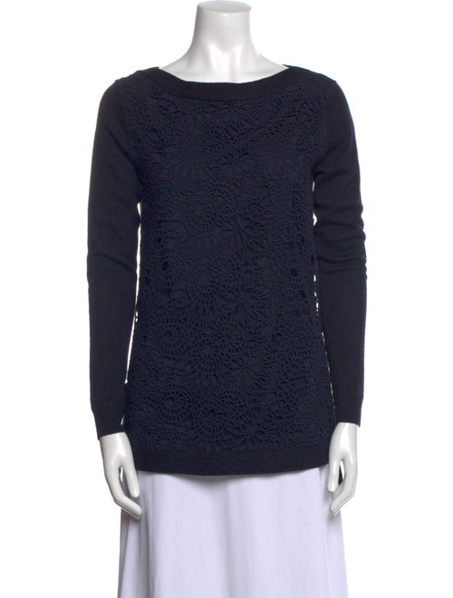 Lela Rose Wool Bateau Neckline Sweater