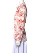 Lela Rose Printed Long Sleeve Button-Up Top
