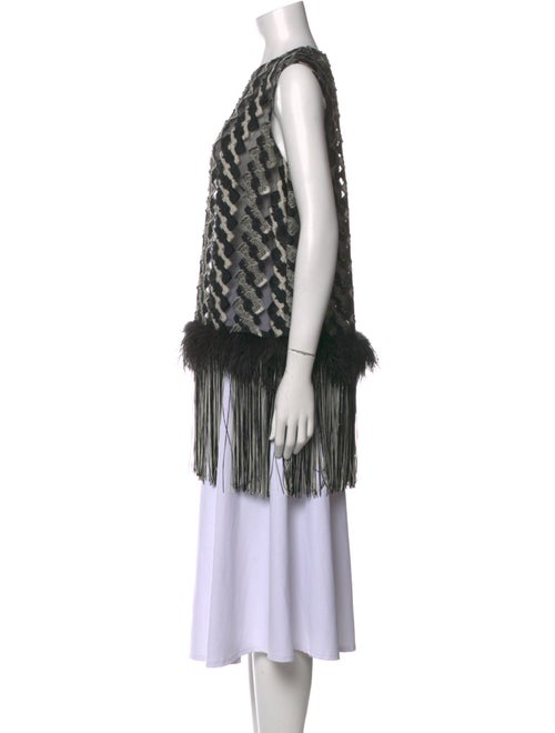 Lela Rose Printed Crew Neck Tunic