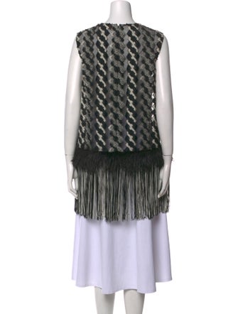 Lela Rose Printed Crew Neck Tunic