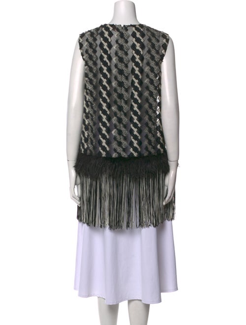 Lela Rose Printed Crew Neck Tunic