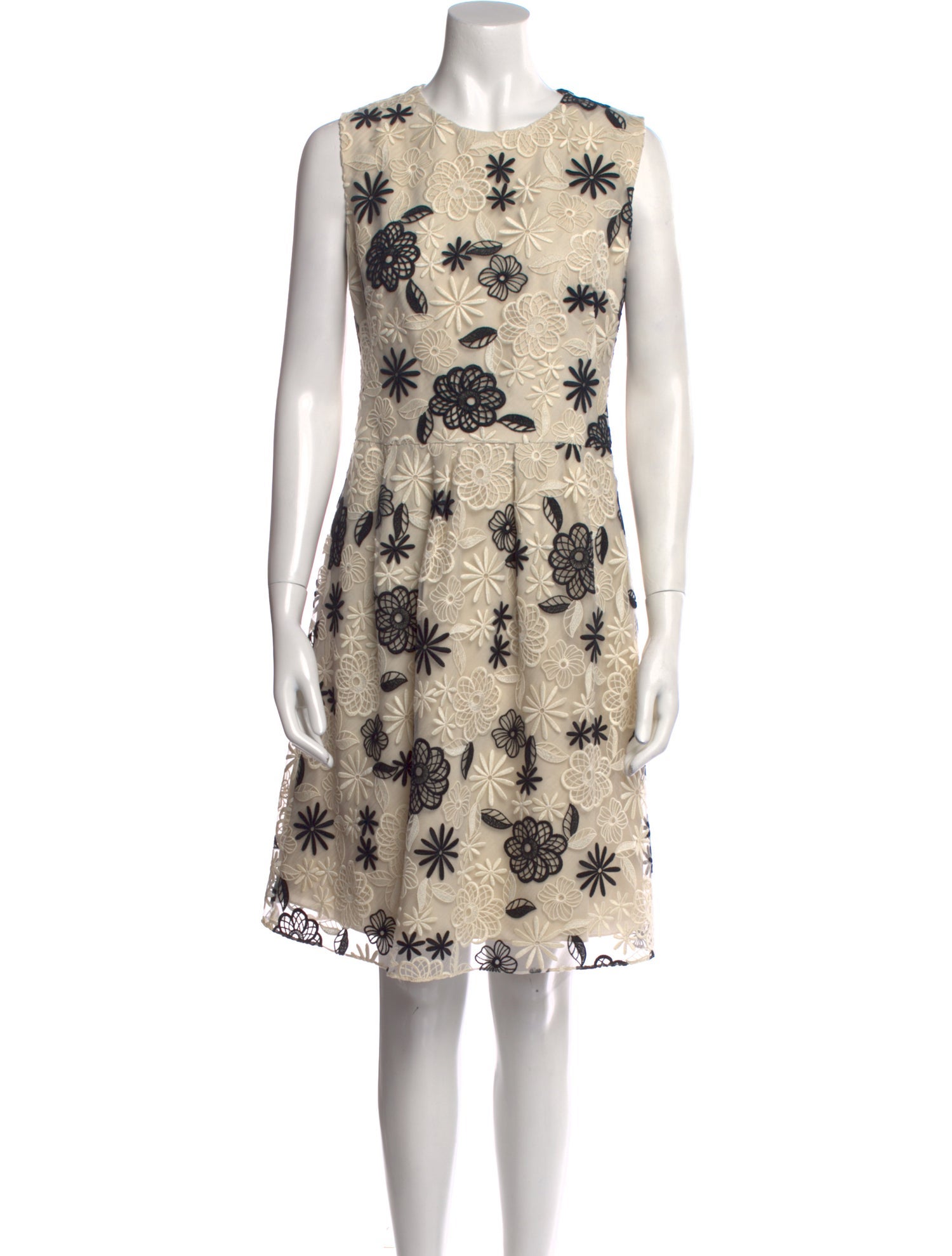 Lela Rose Lace Pattern Knee-Length Dress