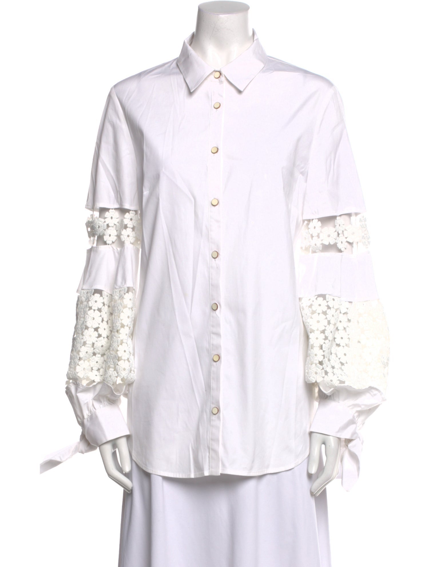 Lela Rose Long Sleeve Button-Up Top