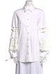 Lela Rose Long Sleeve Button-Up Top