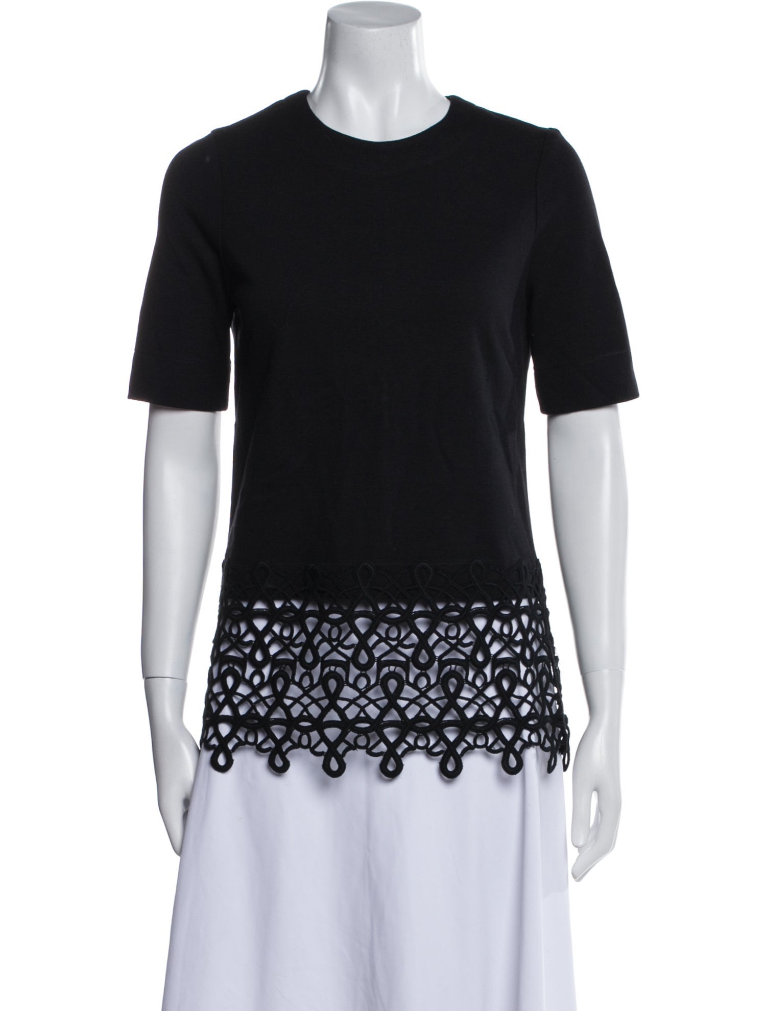 Lela Rose Crew Neck Short Sleeve T-Shirt