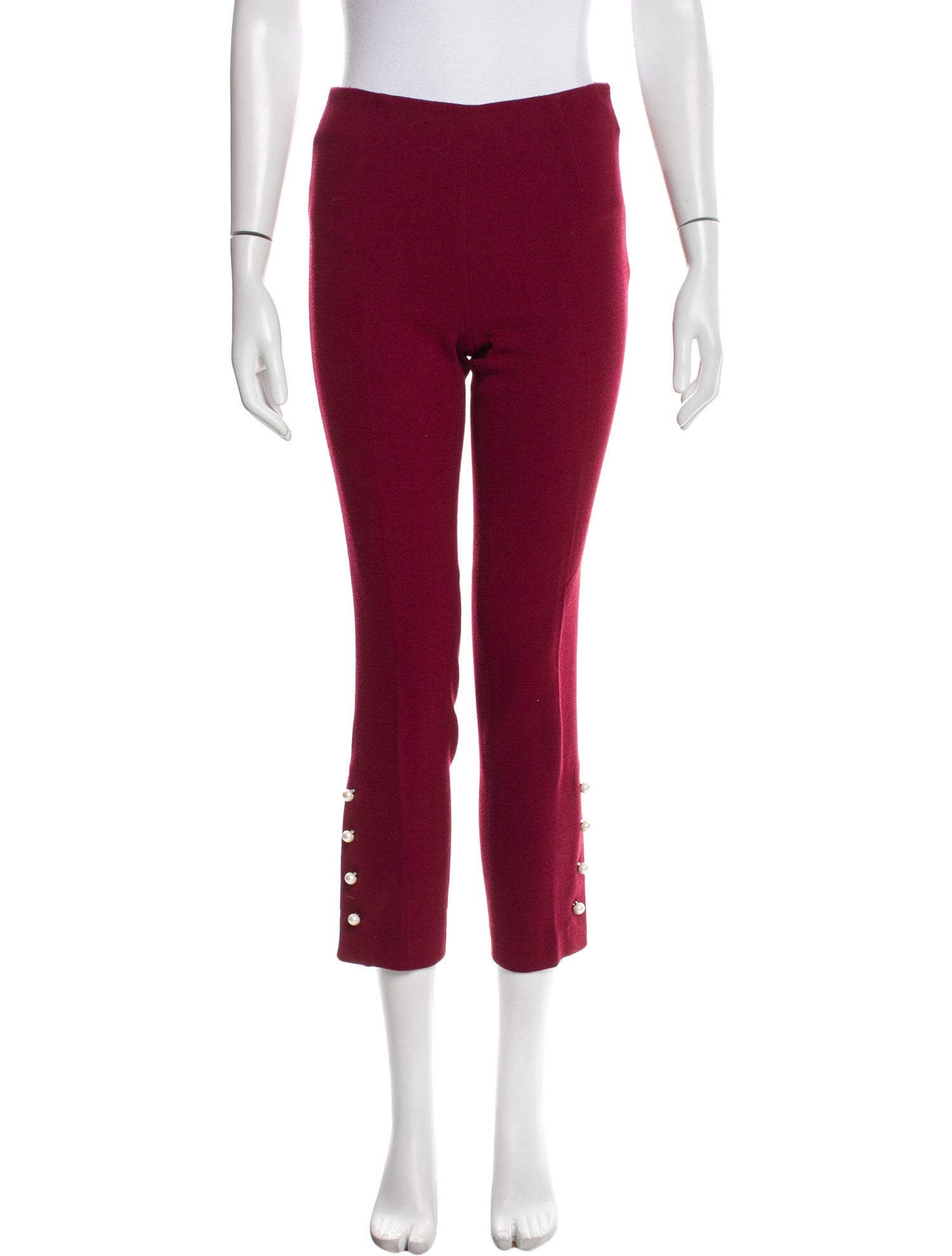 Lela Rose Wool Straight Leg Pants