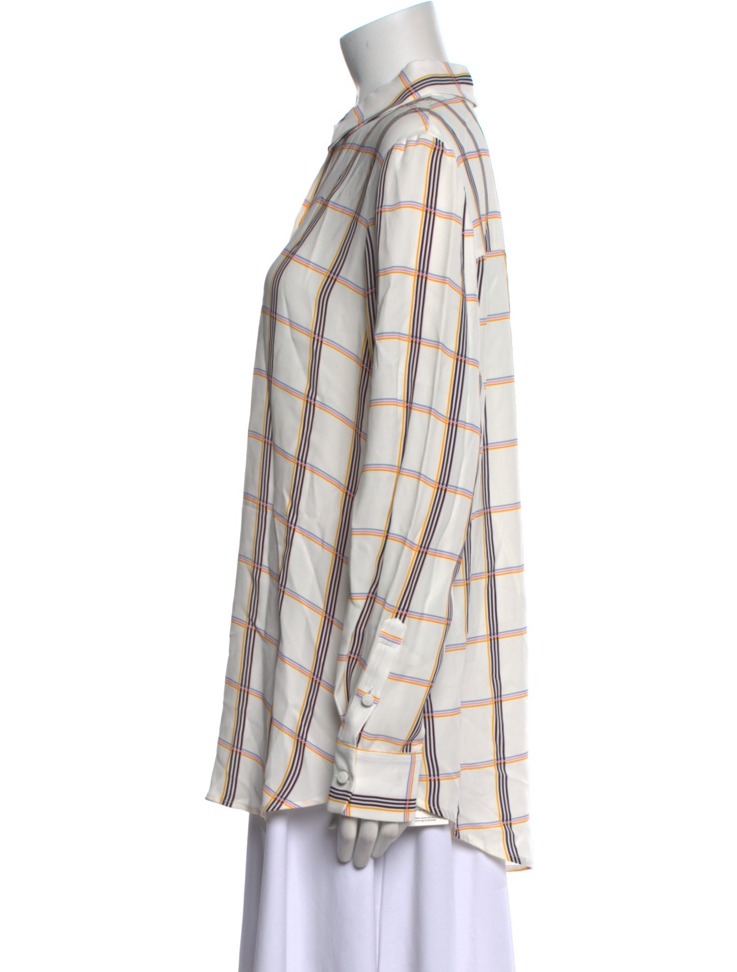 Lela Rose Plaid Print Long Sleeve Button-Up Top w/ Tags