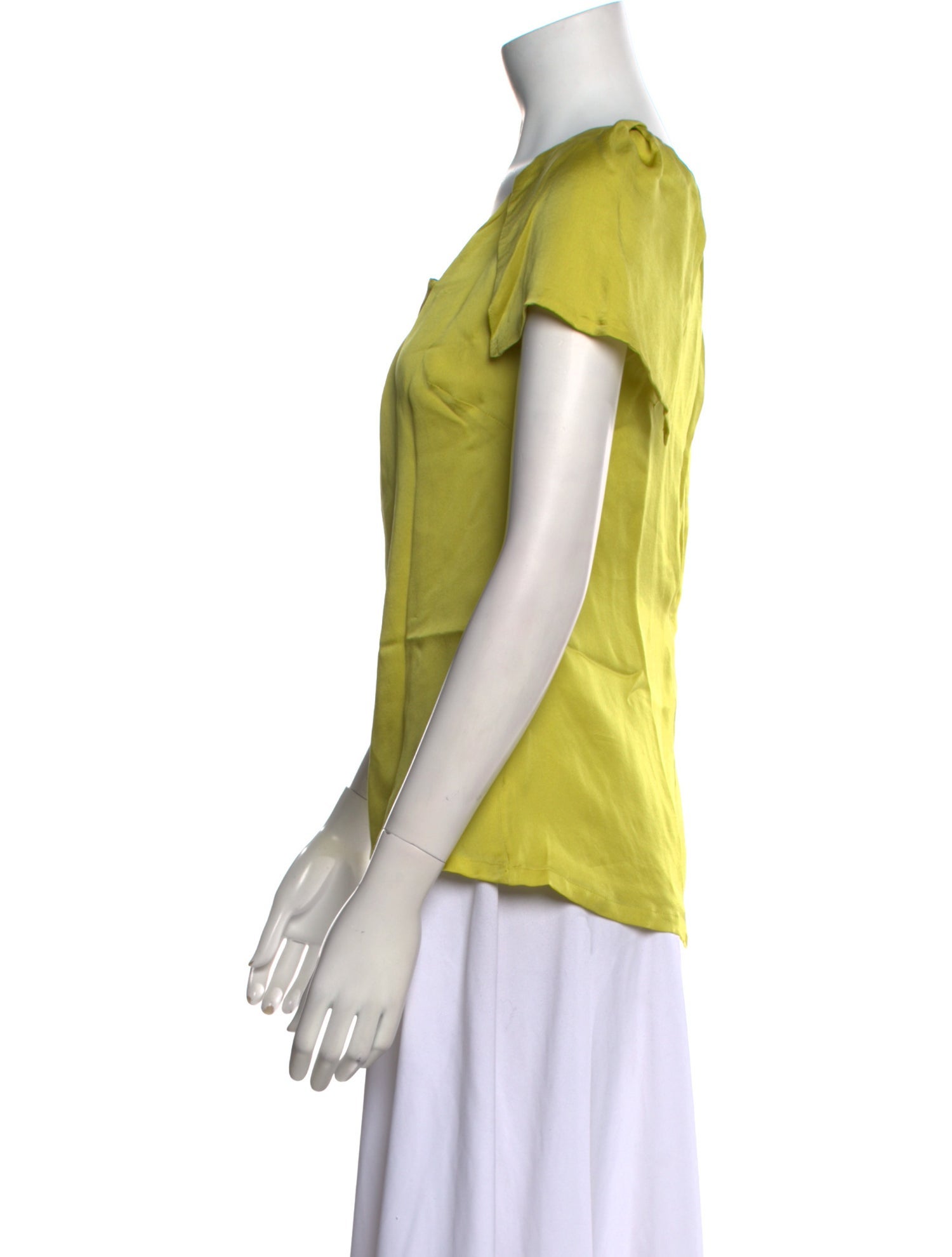 Lela Rose Cowl Neck Short Sleeve Top