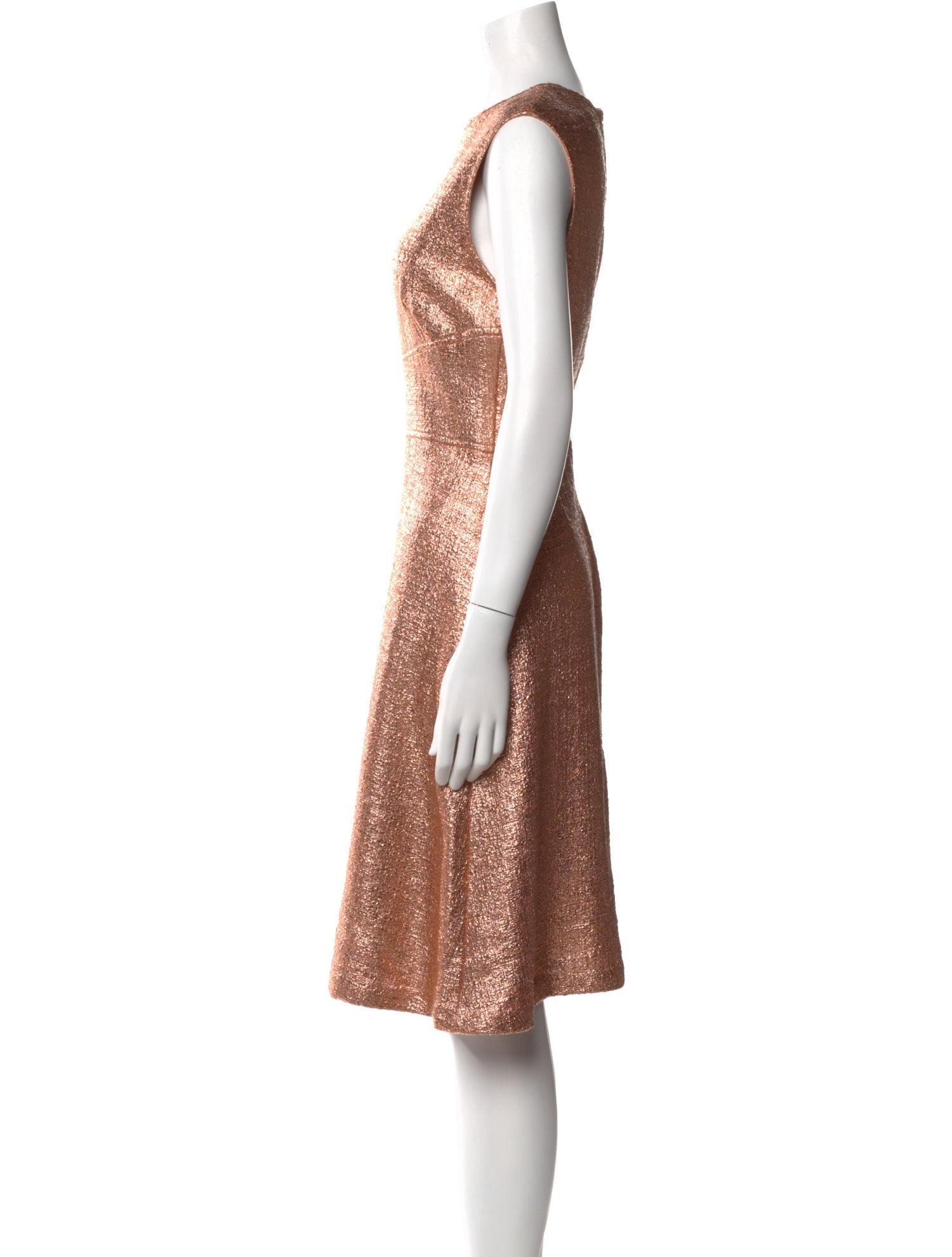 Lela Rose Crew Neck Knee-Length Dress