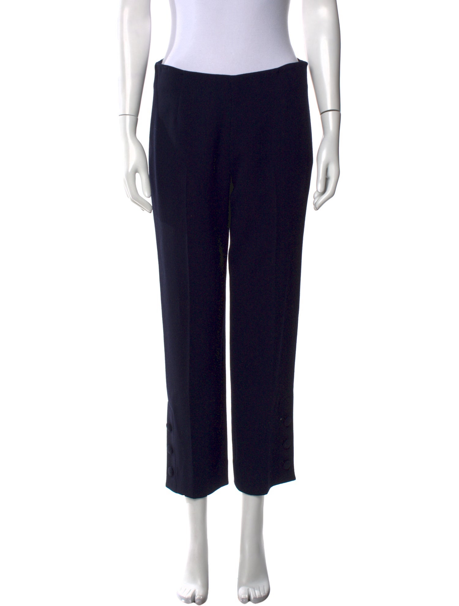 Lela Rose Wool Straight Leg Pants