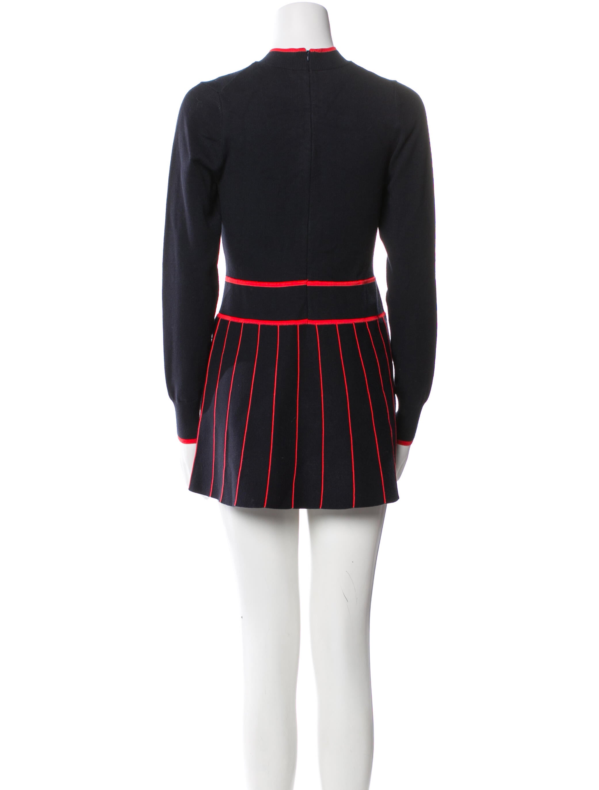 Lela Rose Striped Mock Neck Tunic