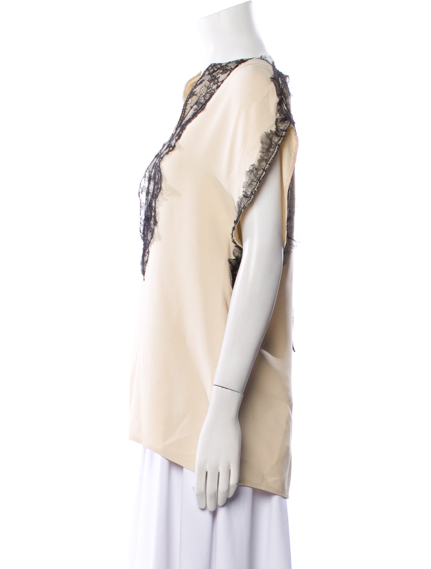 Lela Rose Silk V-Neck Blouse