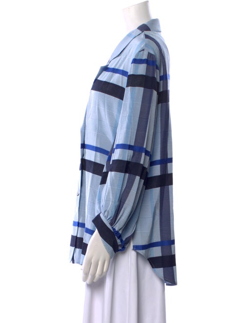 Lela Rose Plaid Print Three-Quarter Sleeve Tunic