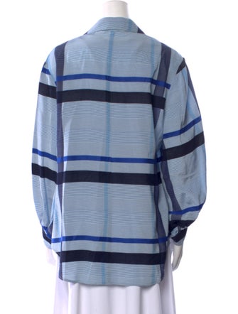 Lela Rose Plaid Print Three-Quarter Sleeve Tunic