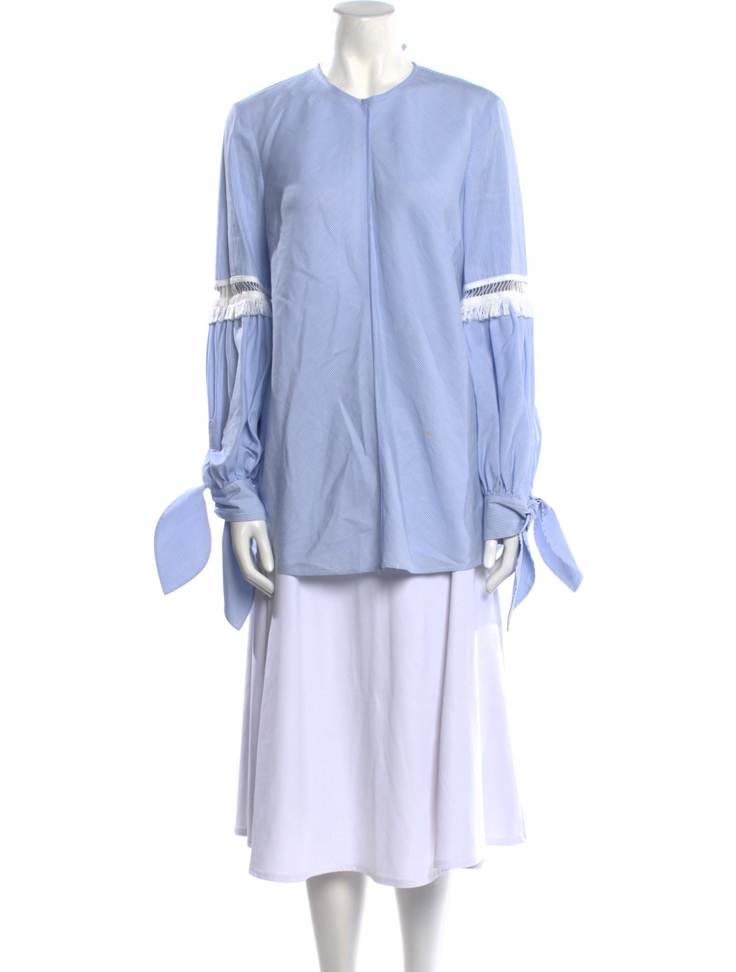 Lela Rose Striped Mock Neck Tunic