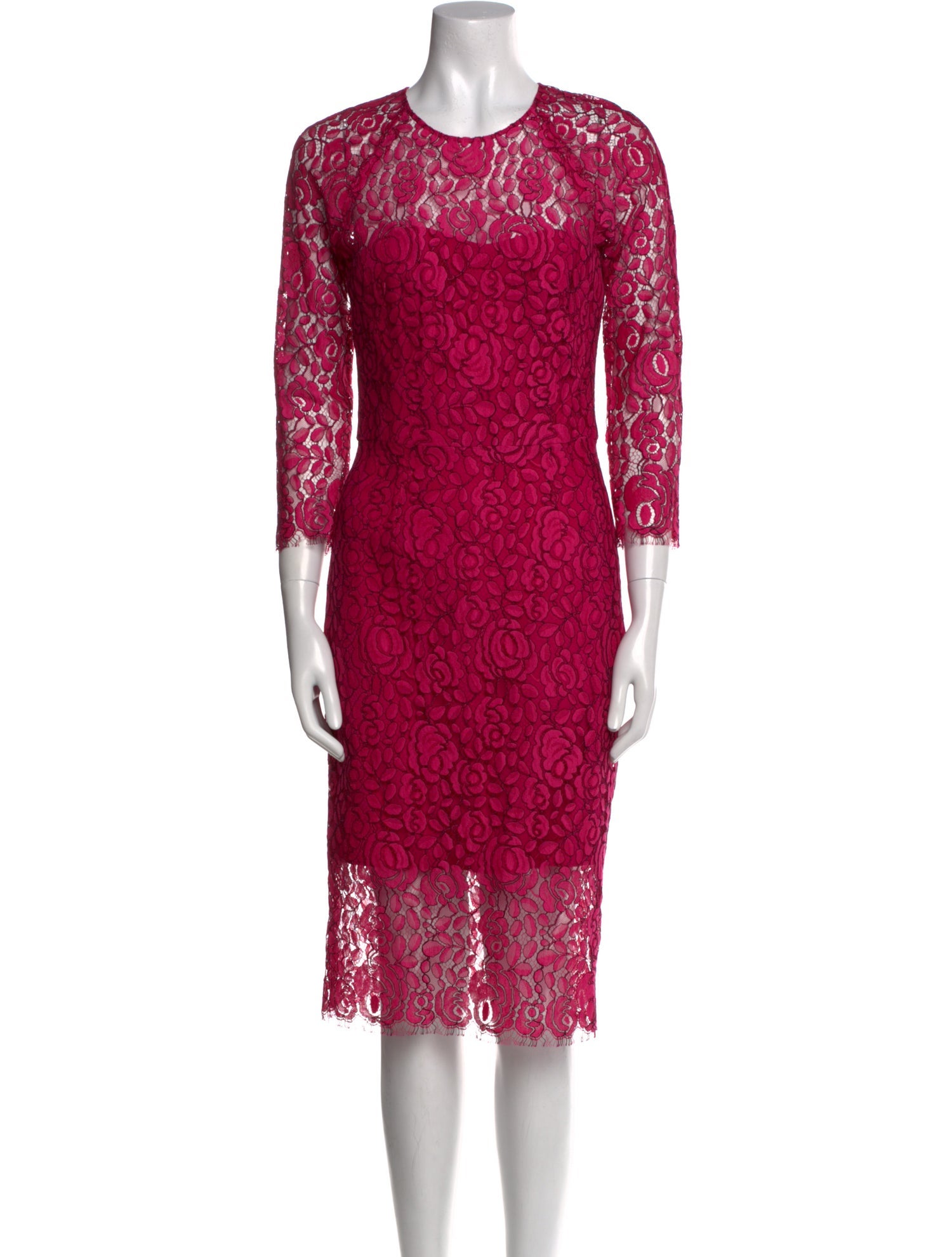 Lela Rose Lace Pattern Knee-Length Dress