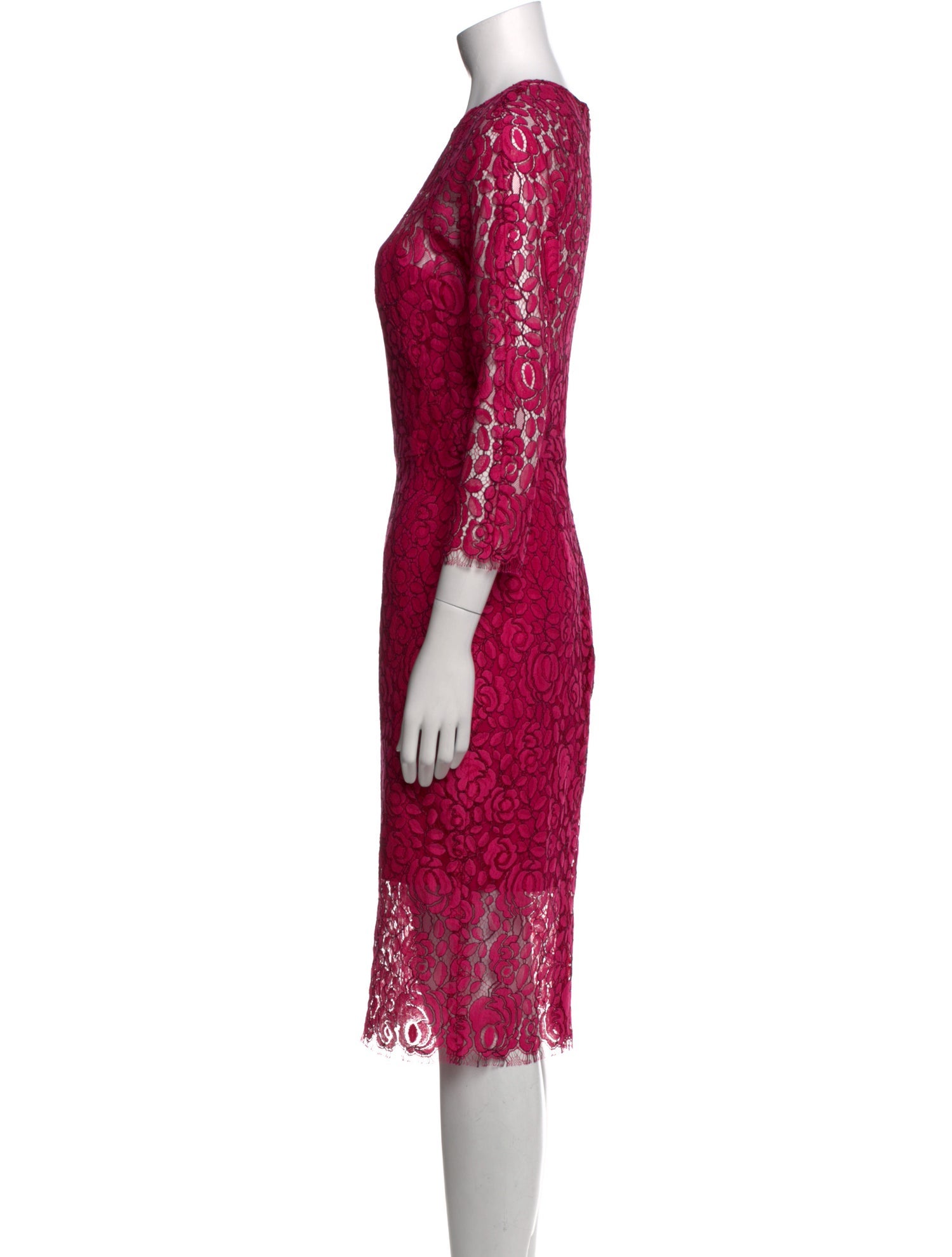 Lela Rose Lace Pattern Knee-Length Dress